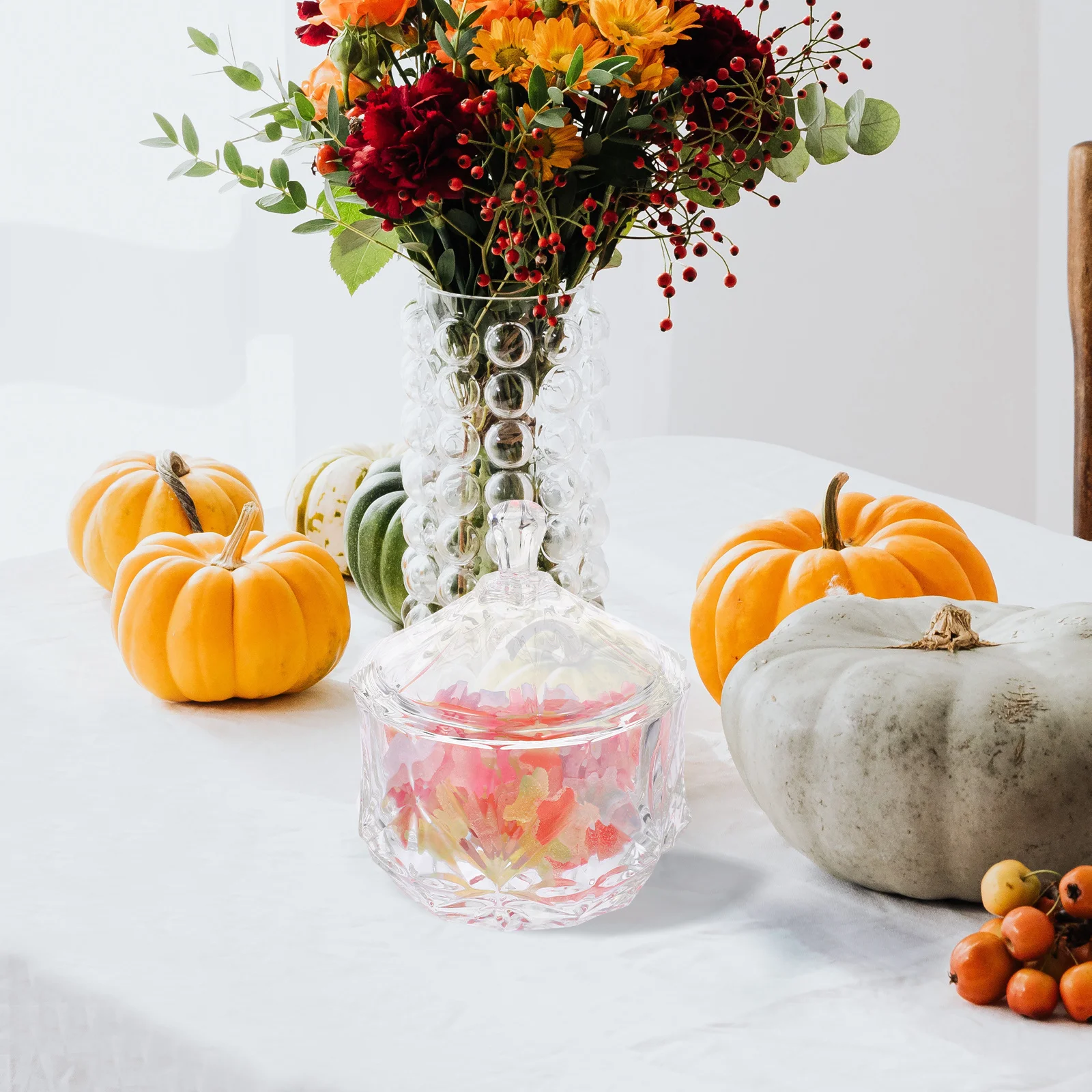 جرة تخزين بخمس أوراق، حامل مجوهرات مصنوع بحرفية رائعة، حاوية شفافة للخواتم والقلائد والحلي #2