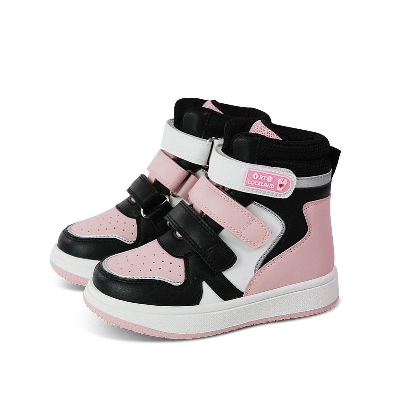 Orinformations Uckland-Baskets pour tout-petits filles, chaussures orthopédiques 4WD pour enfants, cuir, rinçage, support, pieds plats, orthèses, chaussures