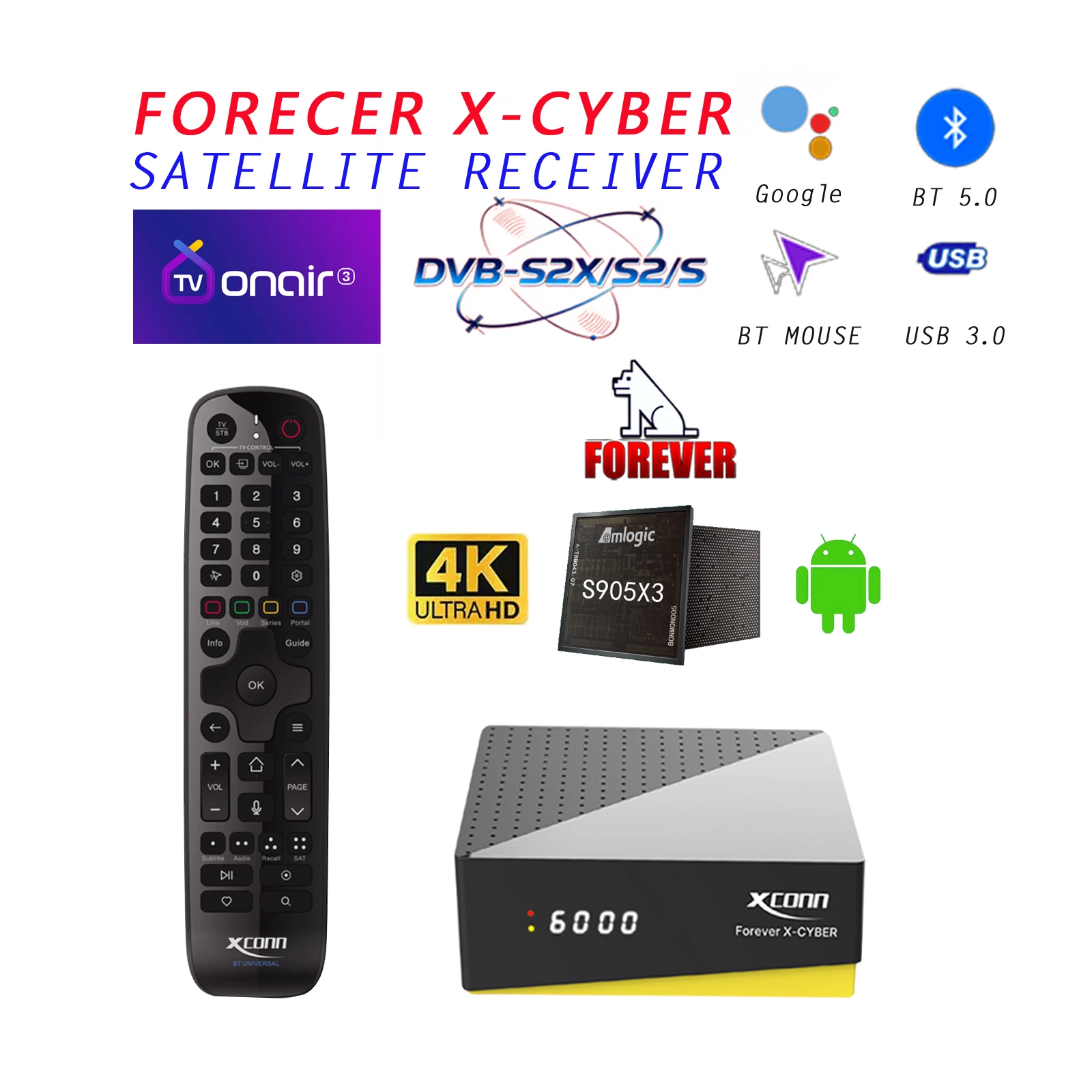 ACECONN XCONN FOREVER X-CYBER/ACEMIX/Pi2/ACE11/Diamond Pro/Sword pro+ 4K HD Super box IPTV TV Box Android/Linux Box