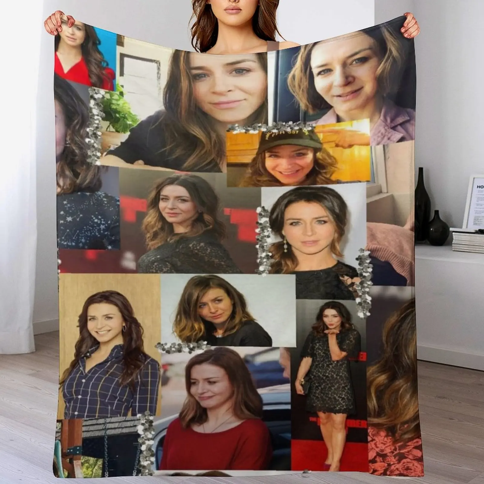 

caterina scorsone collage :) Throw Blanket Plush Fuzzy Cozy Blanket for Couch Sofa
