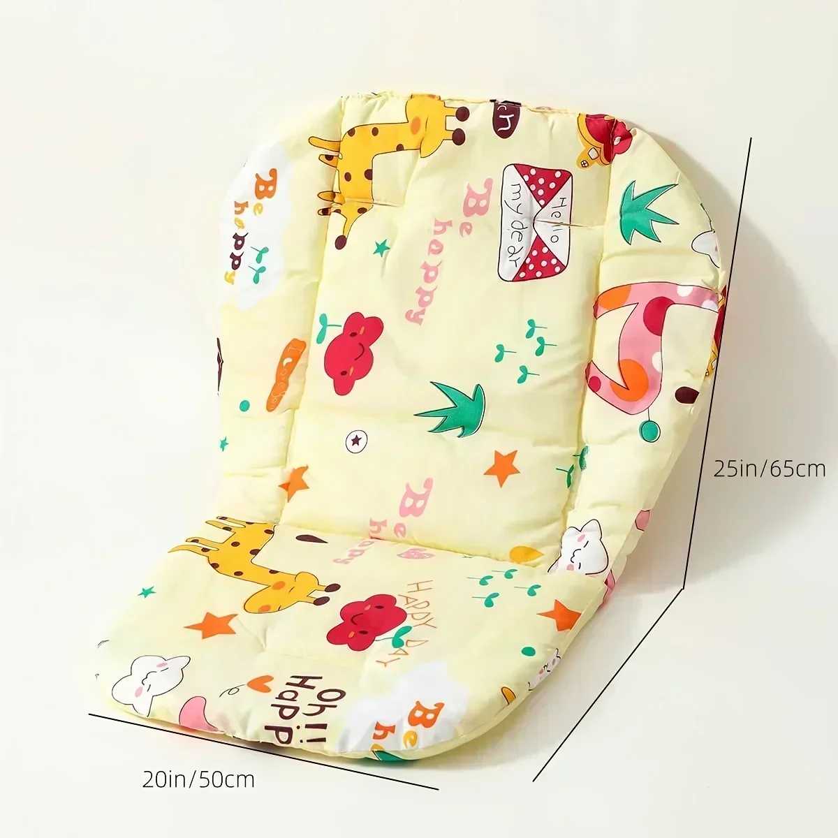 Baby Cushion for High Chair, Baby Stroller Seat Cushion, Cute Animal Pattern Cushion Soft Double-Sided Thick Cushion Breathable