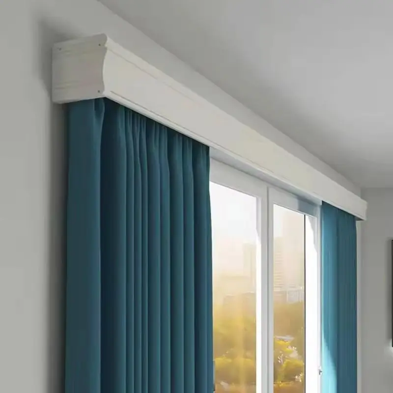

Double Track Pelmet Box, Concealed Cover for Curtain, Blind Rails, Modern Streamlined Design, Home Decoration, Customize Length