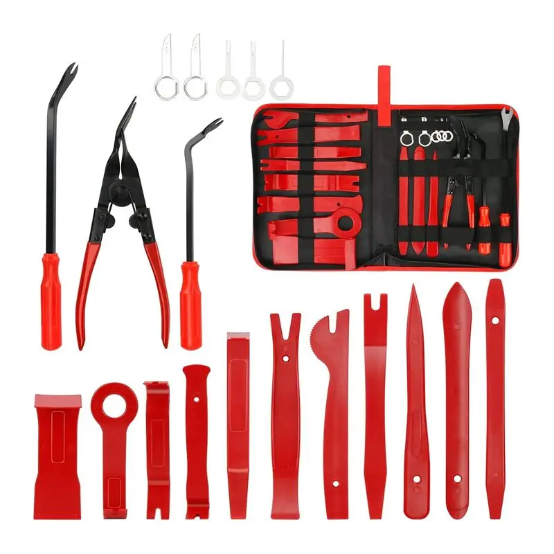 

Well 19Pcs Car Trim Removal Tools Kit Auto Panel Dash Audio Radio Removal Installer Repair Pry Tools Kit Car Interior Disassembl