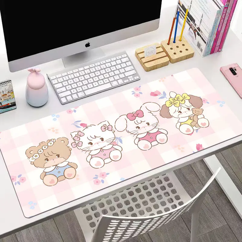 Kawaii Mikko Mousse Souffle Cammy Latte Large Mouse Pad Computer Keyboard Pad Desktop Decoration Anti Slip Girl Christmas Gift