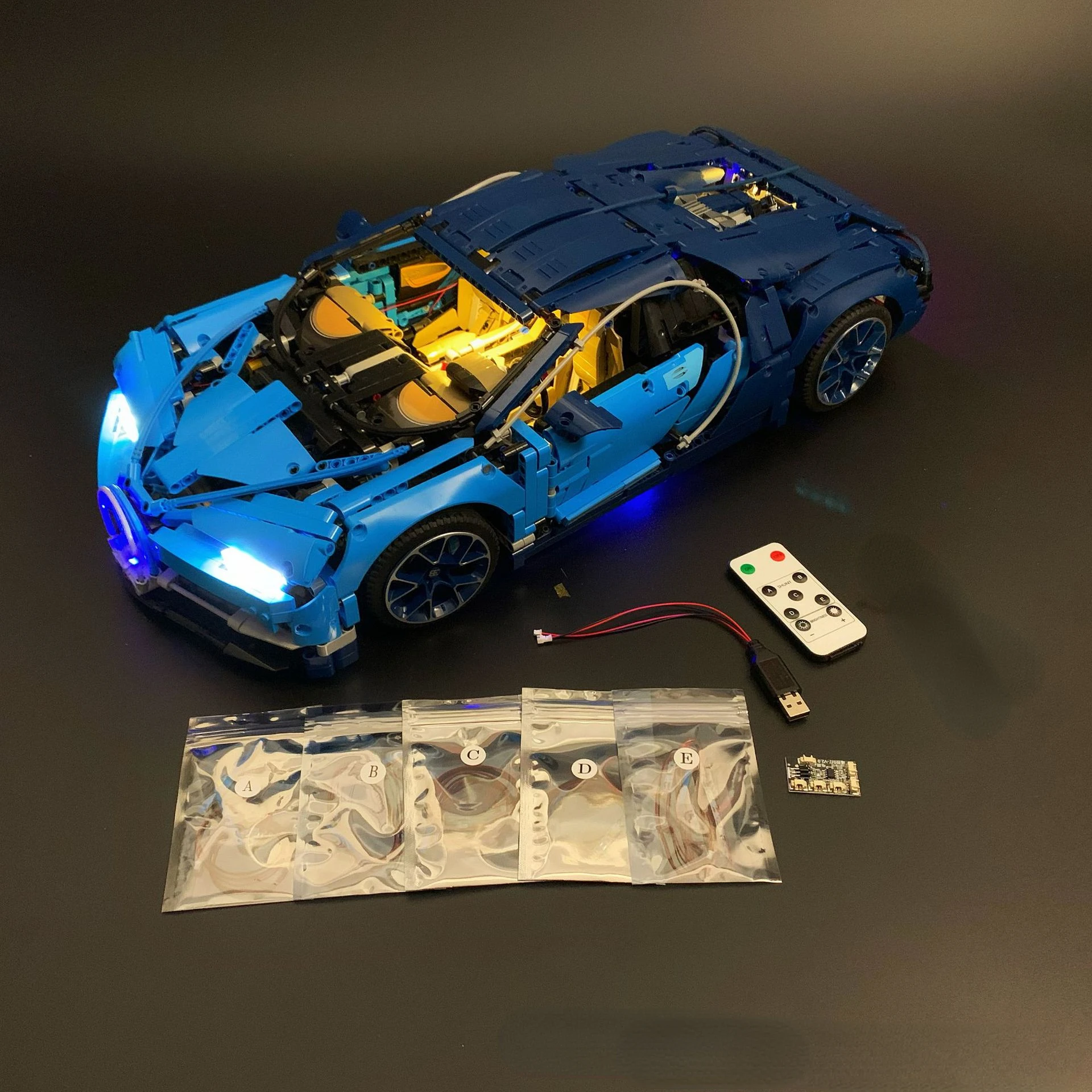 No Bricks LED Lighting Kit for Bugattis Chiron 42083