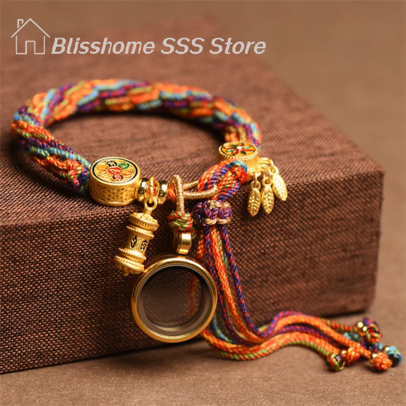 【S】Hand-woven Style Bracelet Zakiram Bracelet Green Fashionable Jewelry And Accessories Tara Five Master Thangka Bracelet