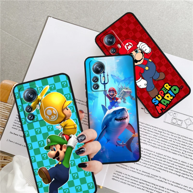 M-Marios Cute Cartoon Art For Xiaomi Mi 14 13T 13 12T 12 11T 11i 11 10T 10 Pro Lite Ultra 5G Black Cover Phone Case