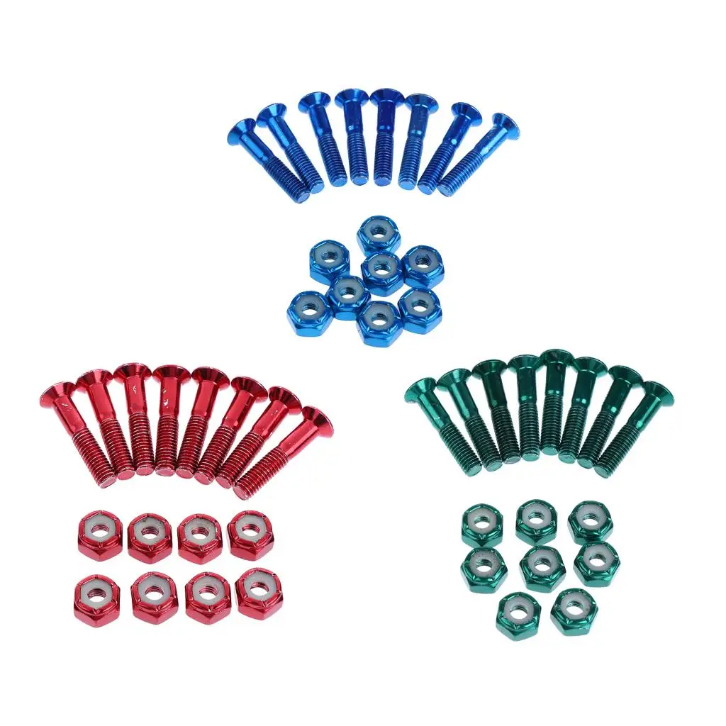 24 pieces Replacement Skateboard Truck Hardware Set Screws Bolts