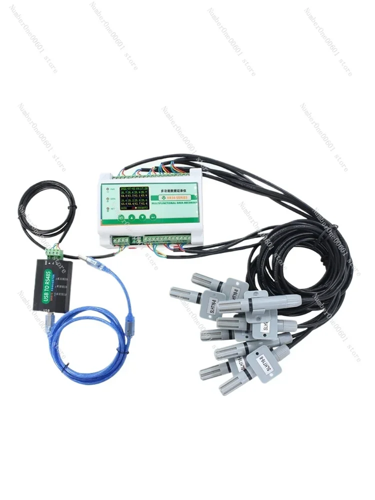 RS485 LED8 Channel Temperature and Humidity Recorder RS485 Probe Rail Mounted Large Capacity Storage Acquisition Module