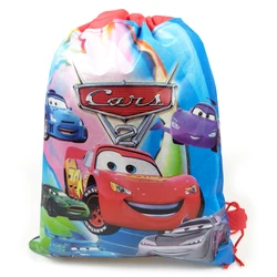 12 pz/lotto Auto Fulmine Mcqueen Tema Buon Compleanno Festa Tessuti Non tessuti Mochila Decorazioni Con Coulisse Regali Eventi Borse