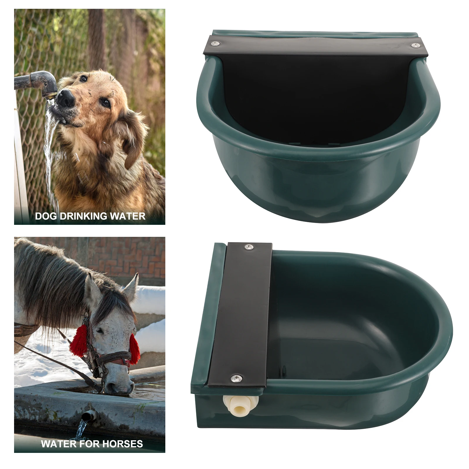 

1PC Cow Waterer Automatic Livestock Drinking Bowl Farm Use Plastic Green Cattle Water Bowl No Rust Horse Sheep Feeder