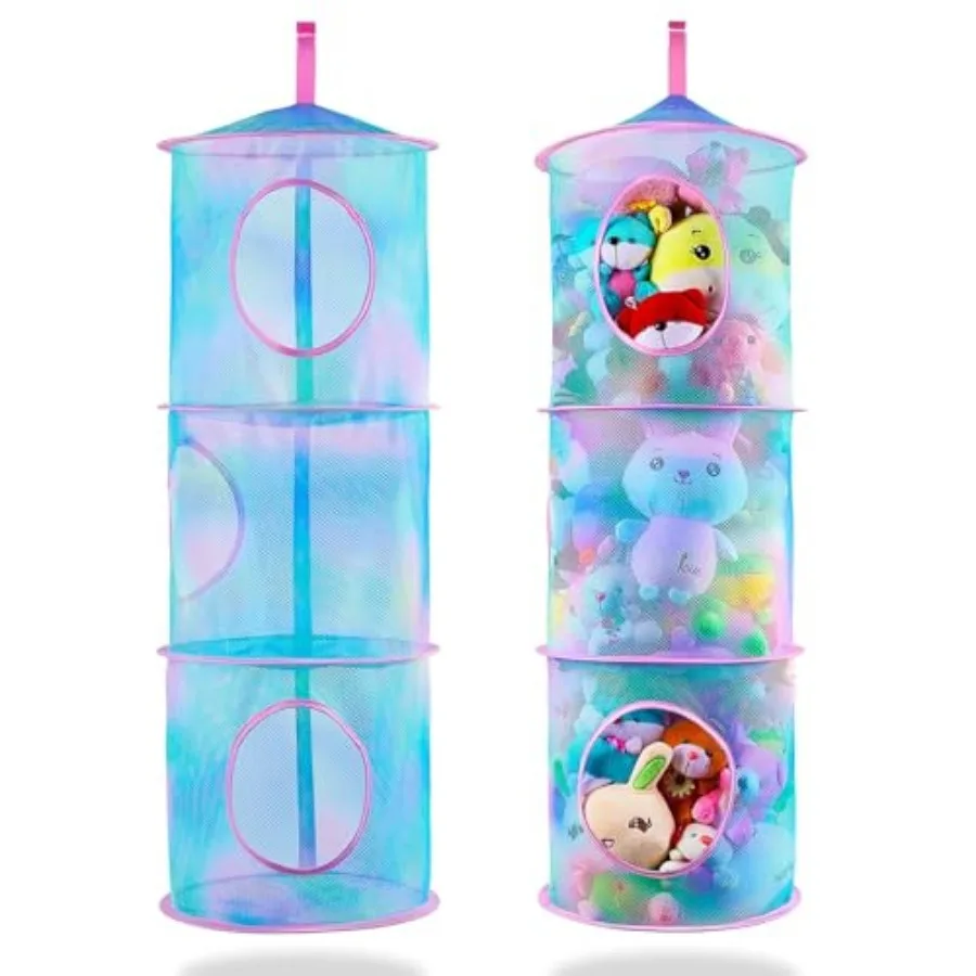 

Basumee Stuffed Animals Net or Hammock 2 Pcs Stuffed Animals Storage Toy Net Hammock for Plushies Storage Organizer Mesh Girls