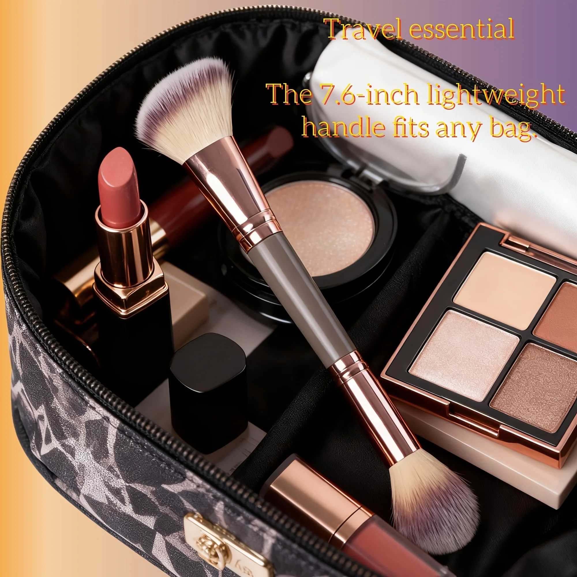 2Pcs Double Ended Makeup Brushes Set Dual Head Blush Powder Highlighter Contour Brush Soft Synthetic Bristles Face Cosmetic Tool