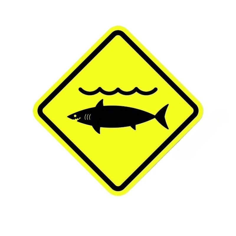 

New Car decal stickers Warning sign sticker - Warning sign for sharks15cm PVC KK