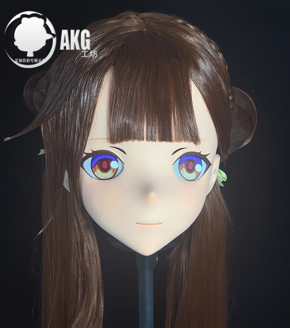 

(AL63) Customize Character Crossdress Female/Girl Resin Half/ Full Head With Lock Cosplay Japanese Anime Game Role Kigurumi Mask