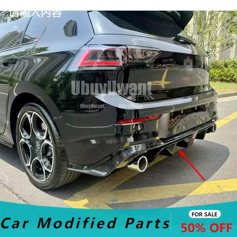 

For Volkswagen GOLF 8 MK8 8.5 R-line Gti 2020 2021 2022 2023 2024+ Car Rear Bumper Diffuser Rear Side Splitter Spoiler Lip