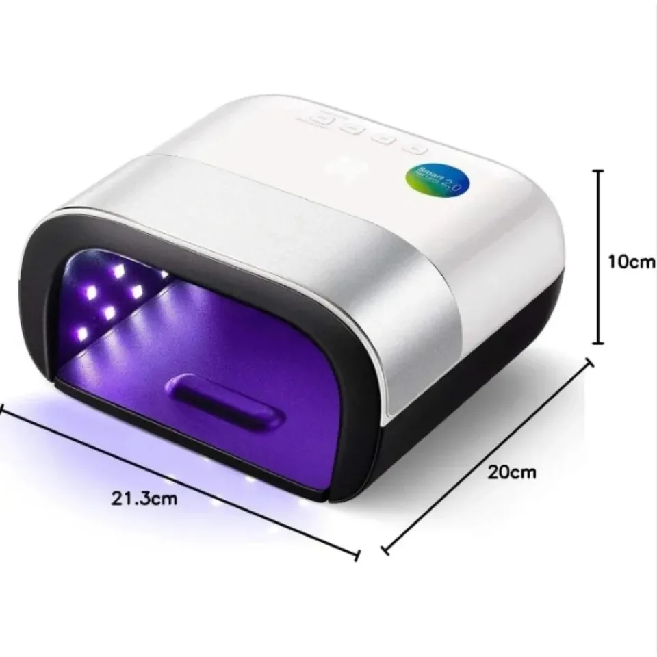 Lámpara UV LED de 48W con 36 LEDs, secadora profesional con sensor inteligente, 4 temporizadores y base desmontable para todo esmalte en gel 8