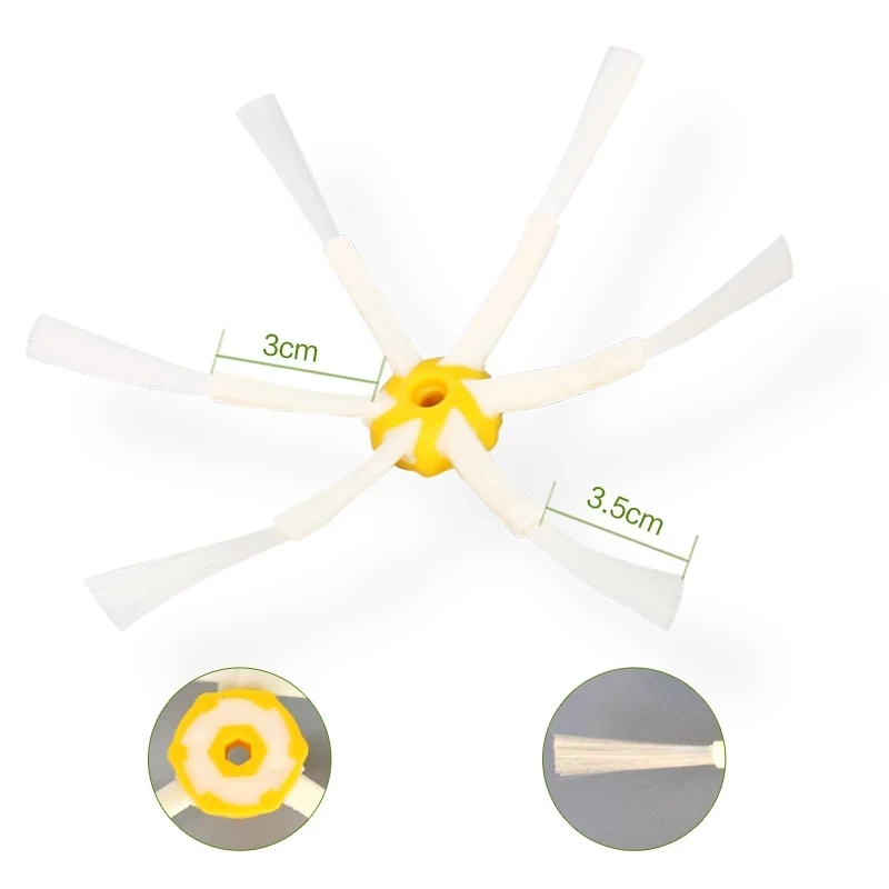 Piezas de cepillo lateral para iRobot Roomba, repuesto de aspiradora de 3 a 6 brazos, serie 600, 700, 625, 630, 650, 660, 760, 770, 772, 776, 780, 790