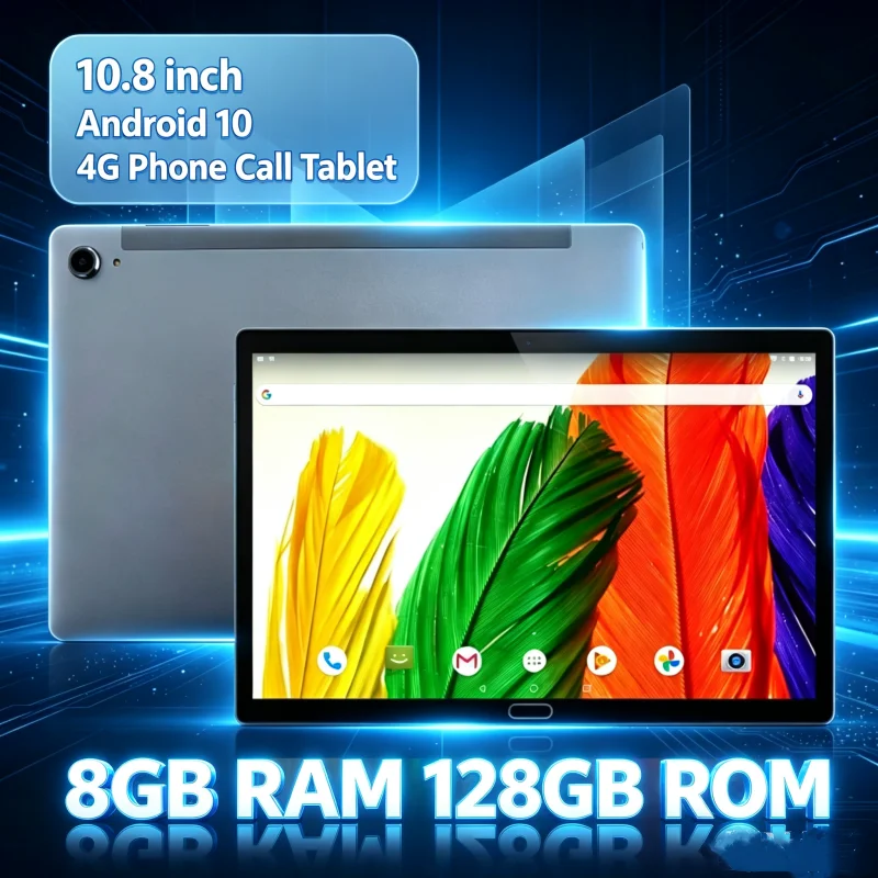 8GB RAM 128GB ROM 10.8" Android 10 4G Phone Call Tablet PC MT6797 10-Core CPU 2560x 1600 Pixels Dual Camera Type-C Sim Cards * 1