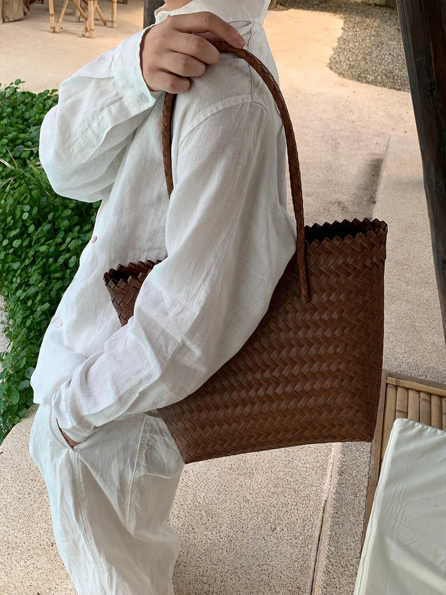 

Повседневная тканая сумка Vaion St, модная декоративная опорная корзина, пляжная сумка для фотосессии, большая корзина Capaci...