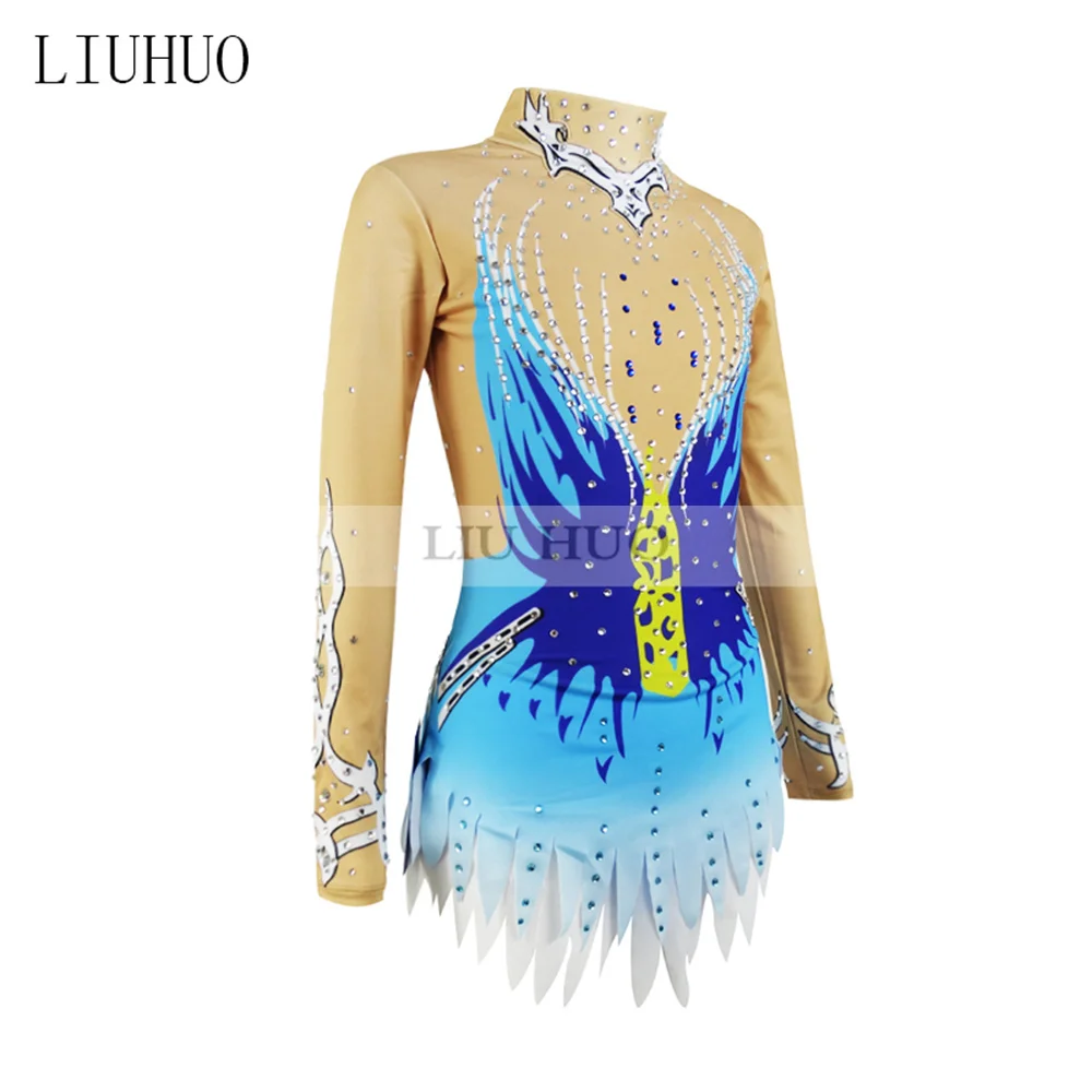 LIUHUO Figure Skating Dress Women's Girls' Ice Performance Rhythmic Gymnastics Competition Multicolor Leotard Dance Children