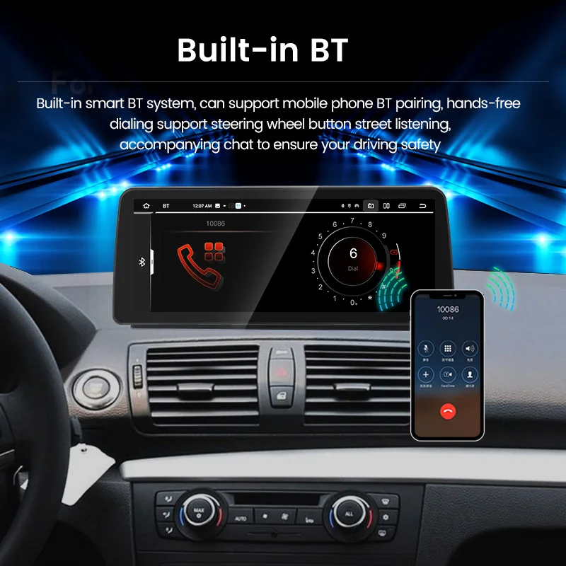 10.25 ''kabelloses Carplay Android Auto für BMW F20 F21 F22 F23 2013-2017 1 2er WLAN BT DSP 4G Autoradio Multimedia-Player