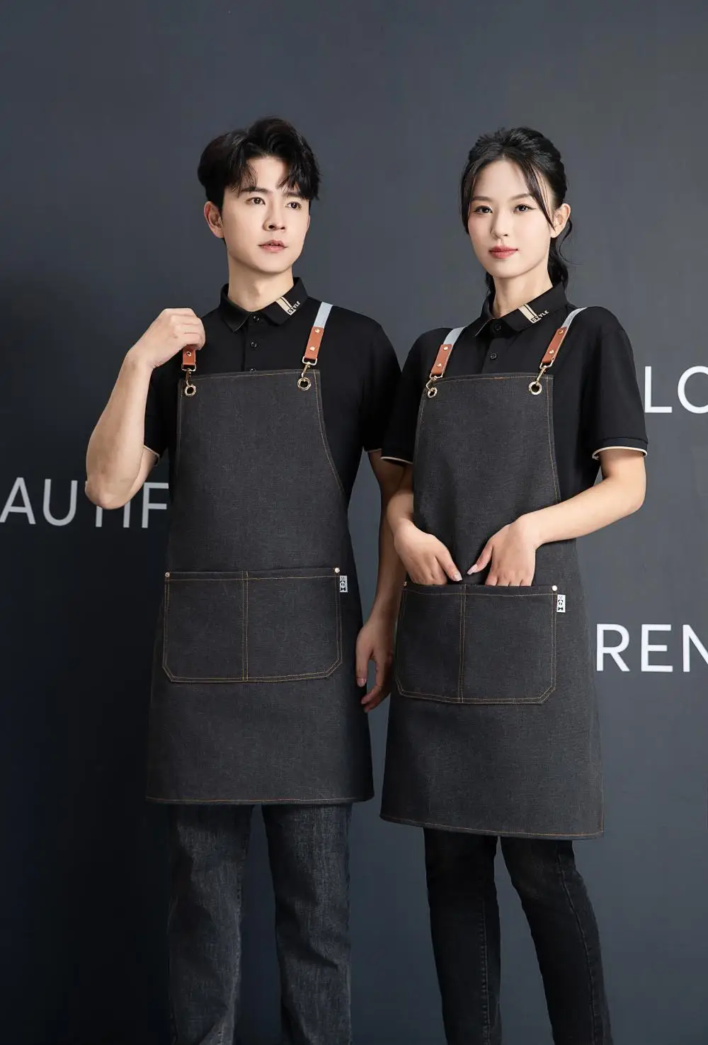 Customized your logo  new fashion casual men and women thickened canvas apron