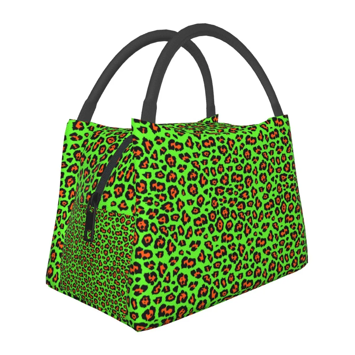 

Cheetah Animal Lunch Bag Leon Green Leopard Lunch Box Funny Graphic Design Thermal Lunch Bags Waterproof Portable Cooler Bag