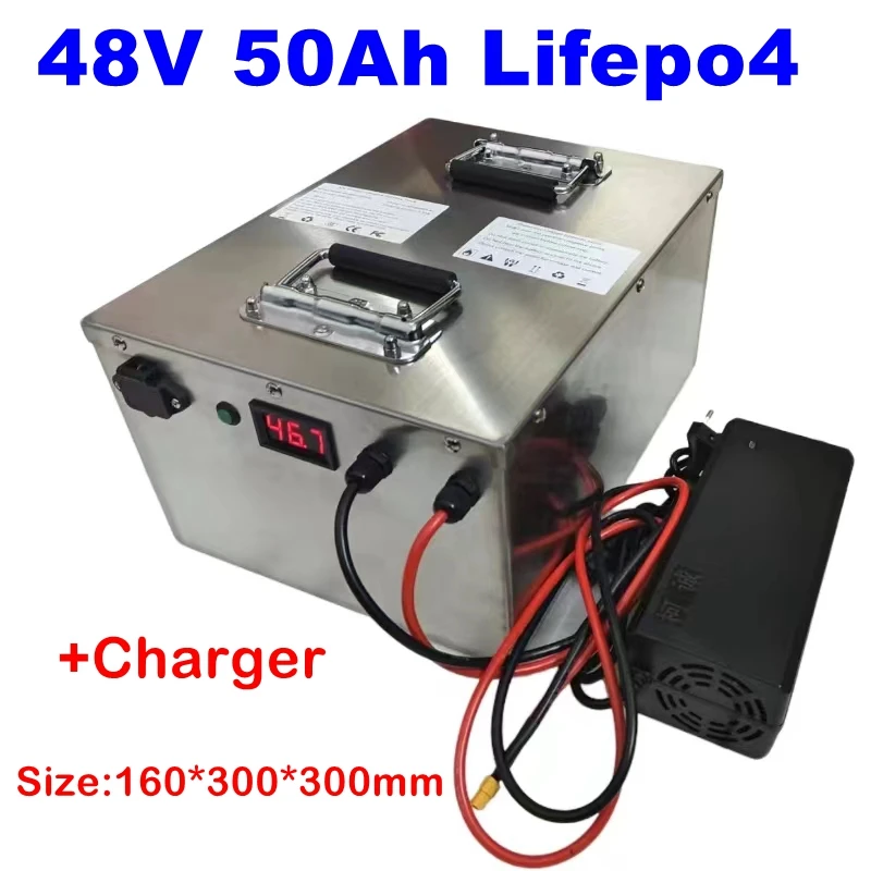 

lifepo4 High capacity 48V 50AH Lifepo4 battery 48V 40AH battery pack BMS 3000w AGV Shuttle car energy storage + 10A Charger