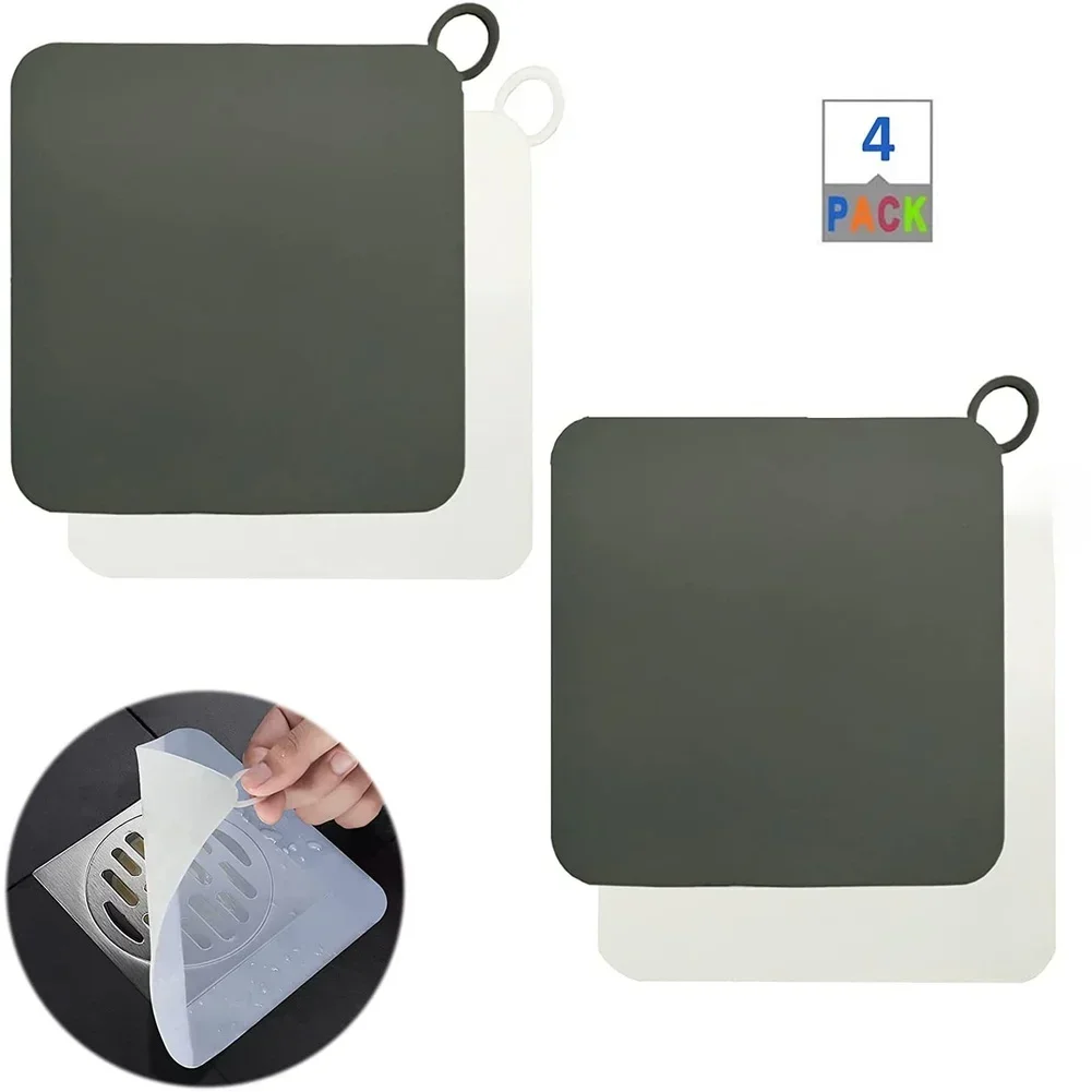 Silicone Drain Cover Aroma Stopper 4 Pack 2 White 2 Gray For Bathroom Kitchen Sink Anti-smell -Insect-proof Floor Drain Cover