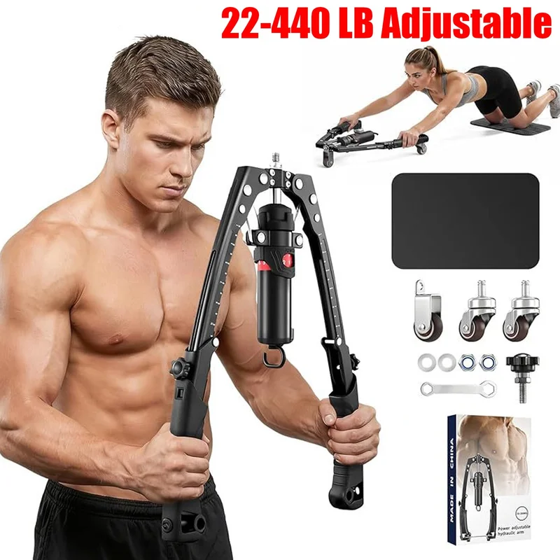 Arm Exerciser Adjustable 22-440lbs 3 in 1 Hydraulic Power Chest Workout