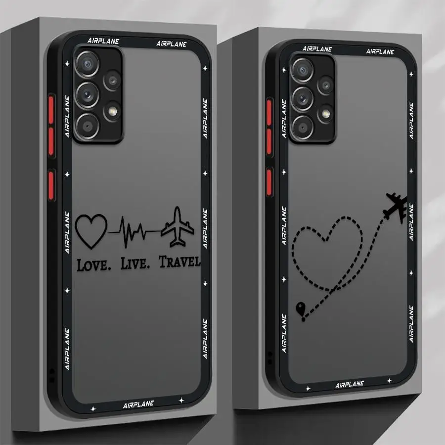 Phone Cover Case for Samsung Galaxy A52S A72 A73 A33 A17 A52 A16 A15 A53 A54 A56 A55 A14 A23 A35 A34 A36 Airplane Topographic 