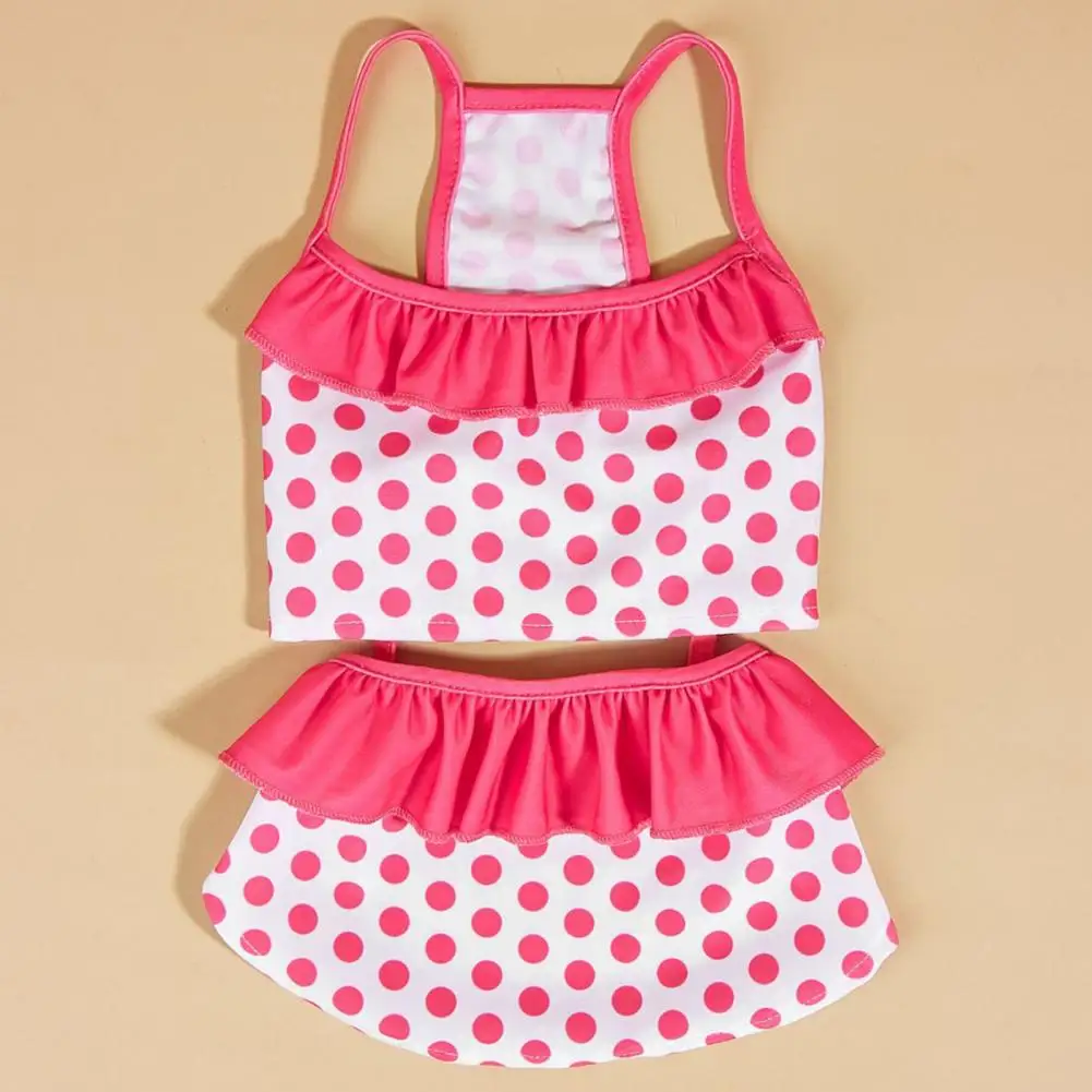 1 Set Pet Swimsuit Bright Colors Polka Dot Pattern Dog Swimwear Set Comfortable Pet Beachwear Pet Supplies