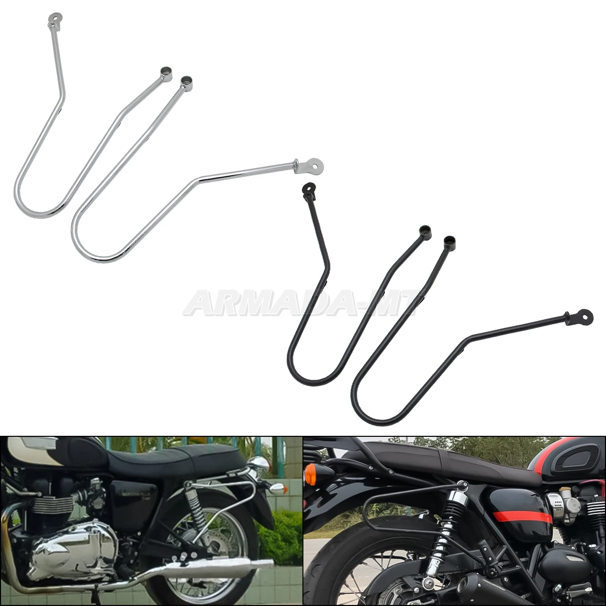 new Motorcycle Accessories Left & Right Side Pannier Rail Saddlebag Support Bar For Triumph Bonneville SE T100 T 100 2001-2015