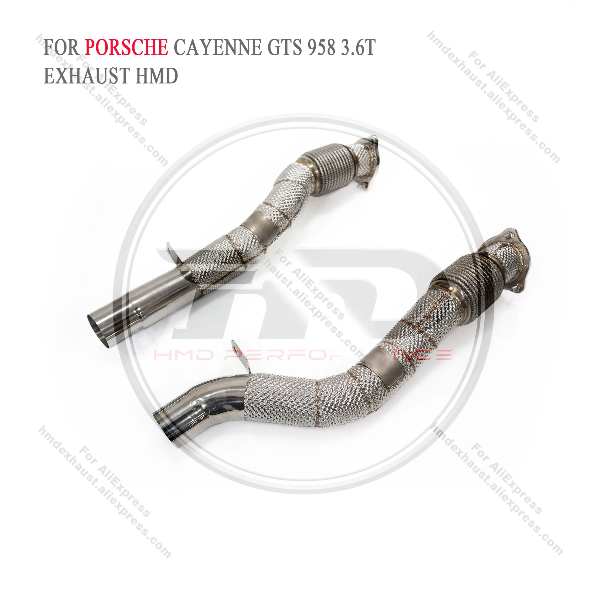 Resonant tube for Porsche cayenne GTS 958 3.6T with heat shield  HMD Exhaust System Performance Quality certification