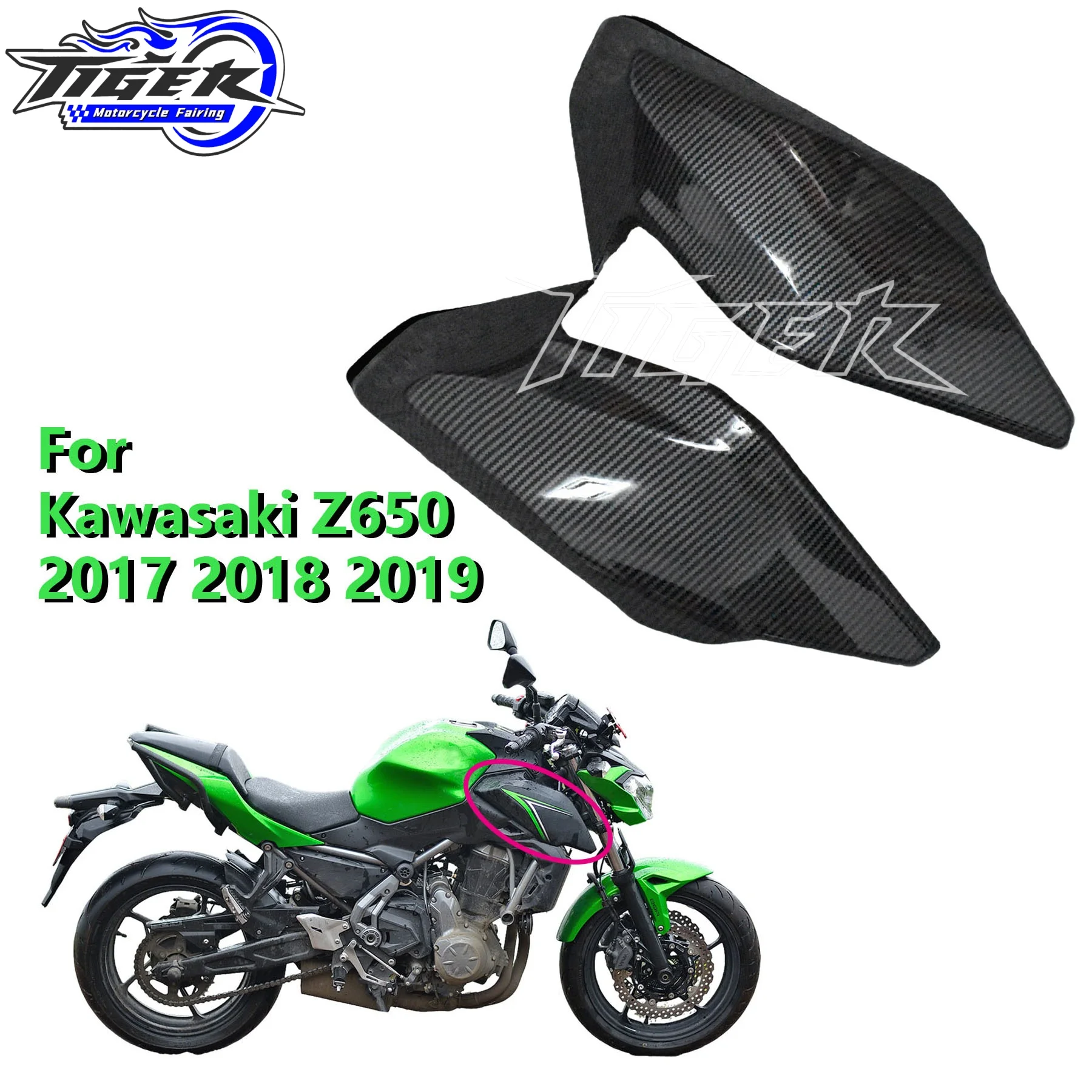 

Fit For Kawasaki Z650 Z 650 2017 2018 2019 Motorcycle Accessories Left Right ABS Front Side Cover Tank Gas Fairing Pannel Cowl