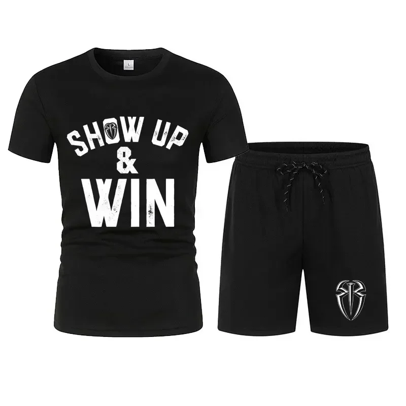 

Men's Roman Reigns ''Acknowledge Me'' T-Shirt Shorts Set Summer Short Sleeve Man Overiszed Suits New Fashion Clothing Sets
