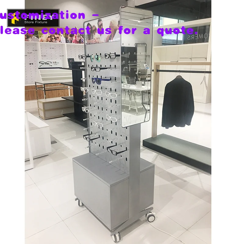 

custom.Fashion Optical Store Counter Customized Modern Style Optical Display Cabinets Showcase With Mirror