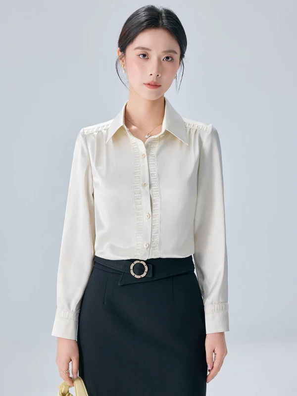 Fashionable Long Sleeve Shirt Women's Spring Summer New Style Suit Inner Wear Base Outer Wear Top Lady Hong Kong Style
