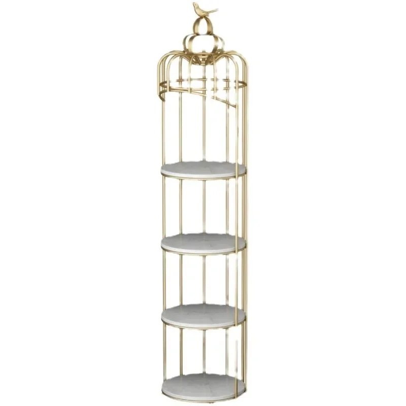 Nordic American wrought iron bird cage shelf, living room balcony floor-to-ceiling multi-layer flower stand, light luxury decora
