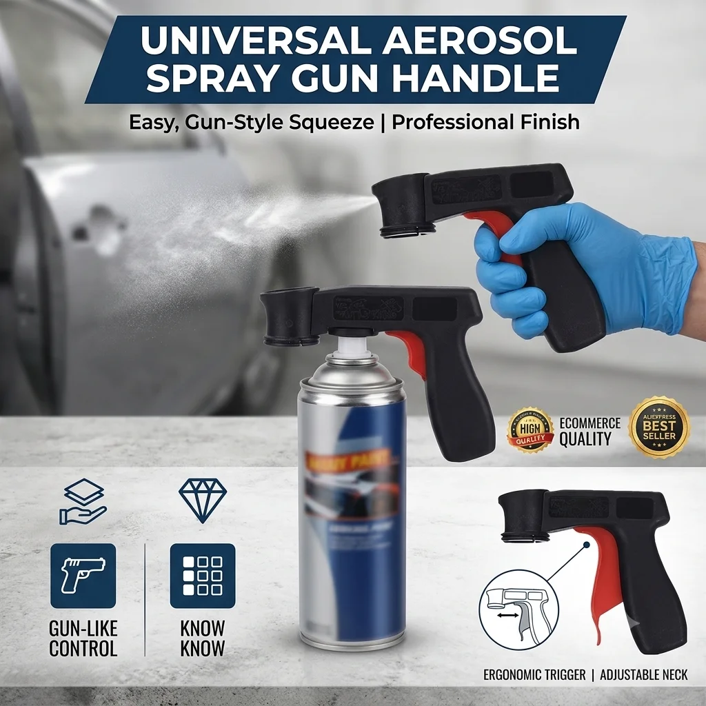 Spray Paint Can Handle Universal Aerosol Spray Gun Trigger Adapter Portable Plastic Grip For Car Painting Auto Care DIY 1Pc