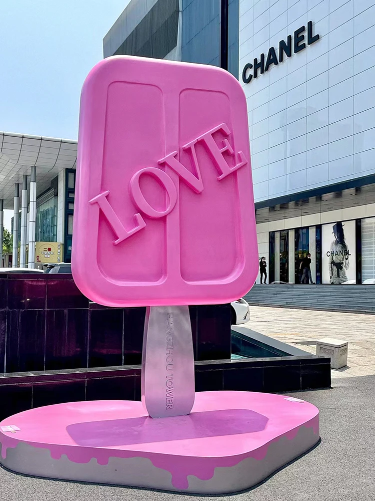 Giant ice cream sculpture macaron donut model commercial street dessert shop decoration Internet celebrity clock in large orname