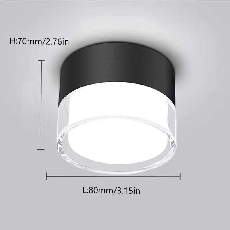

Светодиодный потолочный светильник поверхностного монтажа 5 Вт 7 Вт 9 Вт 12 Вт для прихожей, коридора, входа без основного света, потолочный прожектор
