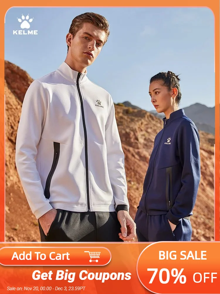 

KELME football training sport casual suit men and women integrated training cardigan jacket closure sport pants