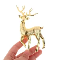 5pcs Christmas Simulation Sika Deer Reindeer Fairy Tale Garden Props Animal Statue Home Elk Shop Display Cabinet Ornaments