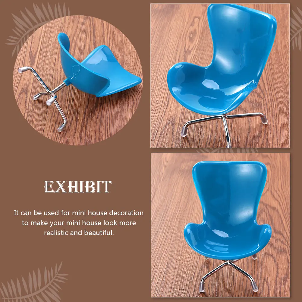 2 stuks mini-computerstoel kunststof miniatuur huisaccessoire voor slaapkamer woonkamer decor simulatie kleine meubelcollectie