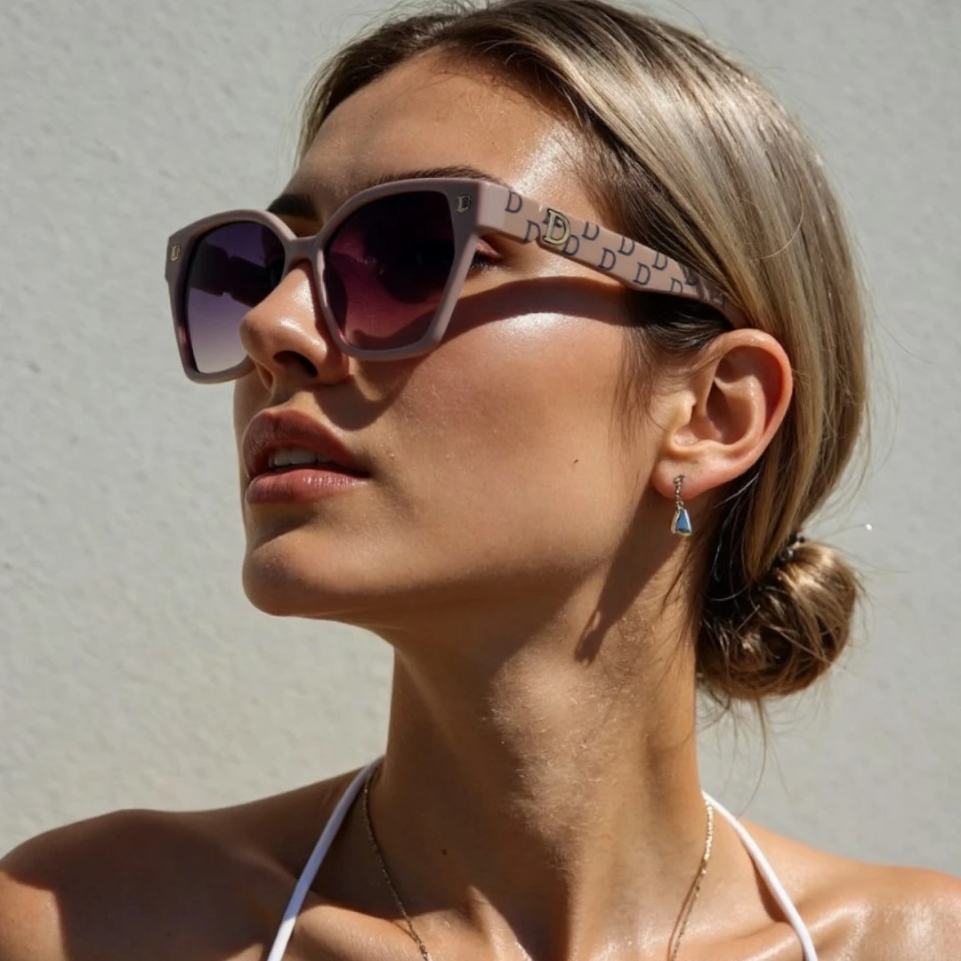 Neue Trend-Katzenaugen-Sonnenbrille für Männer und Frauen, Senior-Persönlichkeit, Modespiegel, neuer quadratischer Retro-Buchstabe D, hohes Gefühl beim Fahren
