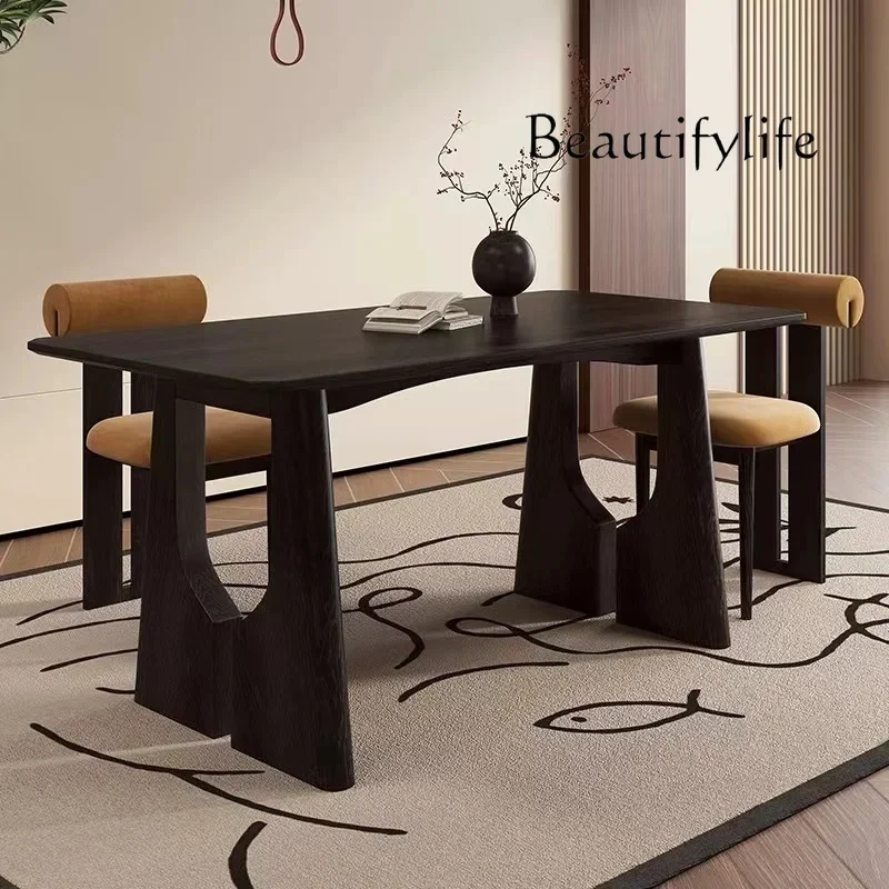 

and chairs rectangular American retro ash wood desk French solid wood high-end dining table