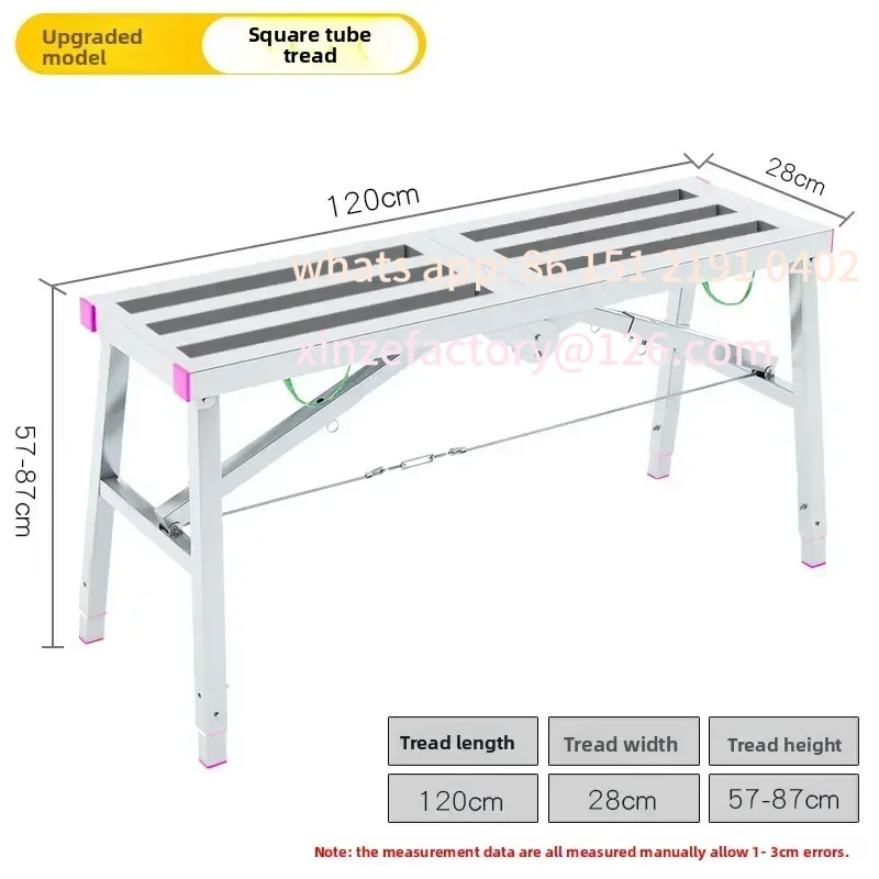 

Customizable stołek teleskopowy z pojedynczym i podwójnym wspornikiem, ruszt budowlany, ocynkowany na gorąco, składany