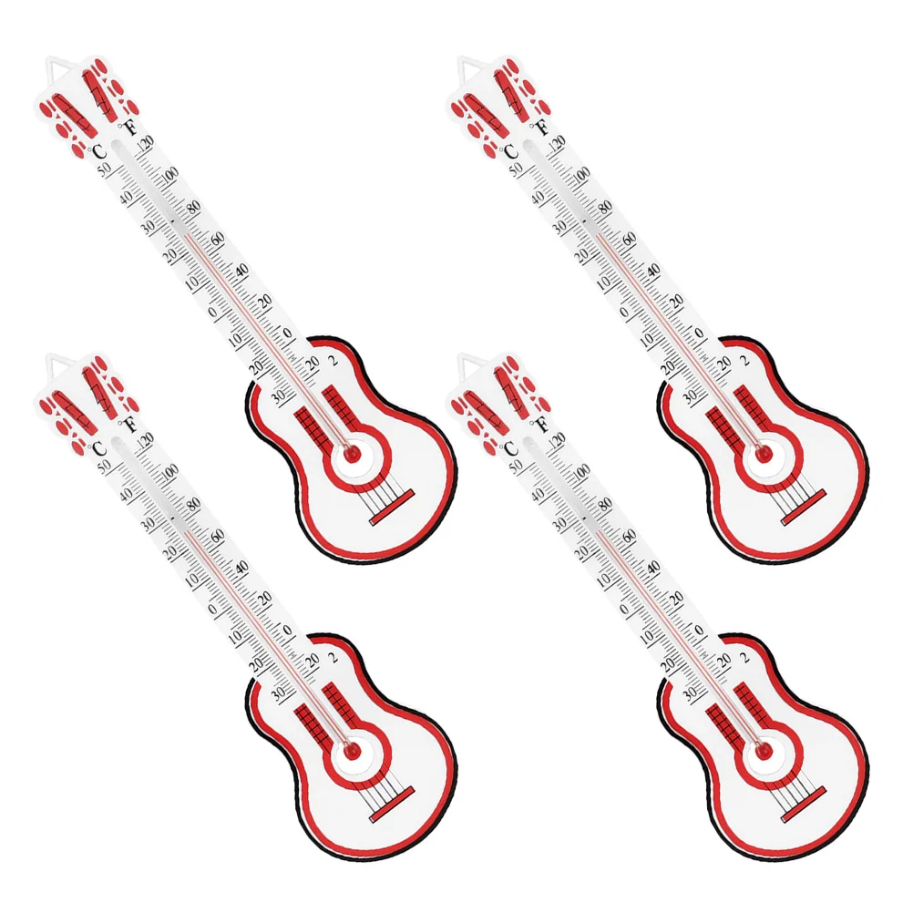 

4Pcs Room Thermometer Durable Plastic Hanging Temperature Gauge Clear Numbers Easy Read Indoor Home Nursery Guitar Thermometer